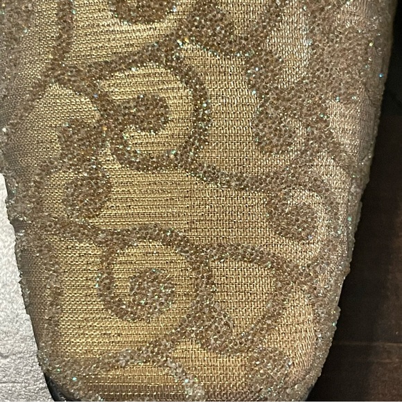 Nina Gold Swirl Fabric 1.75" Block Heel Shoes (8) - Picture 12 of 14